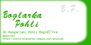 boglarka pohli business card